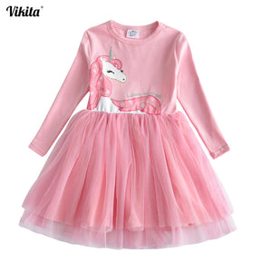 Long Sleeve Baby Girl Dress with Beautiful Decorations