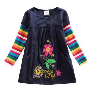 Long Sleeve Baby Girl Dress with Beautiful Decorations