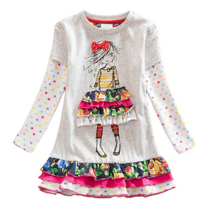 Long Sleeve Baby Girl Dress with Beautiful Decorations