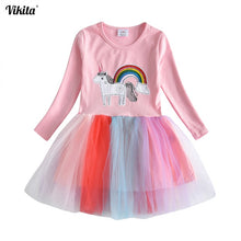 Load image into Gallery viewer, Long Sleeve Baby Girl Dress with Beautiful Decorations