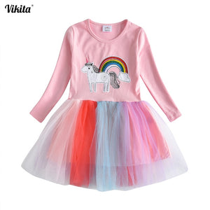 Long Sleeve Baby Girl Dress with Beautiful Decorations