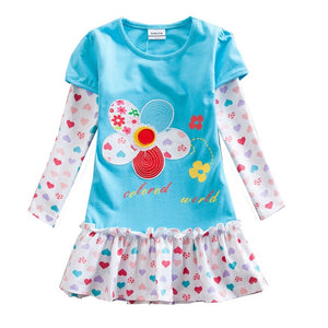 Long Sleeve Baby Girl Dress with Beautiful Decorations