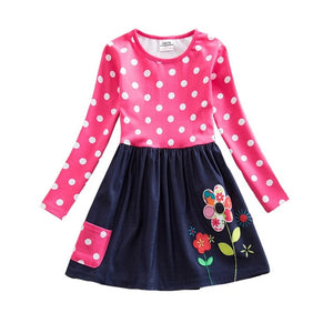 Long Sleeve Baby Girl Dress with Beautiful Decorations