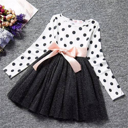 Dot Long Sleeve Costume for Baby Girl  Teenager School Daily Wear