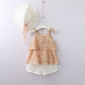 Melario Two-piece Sleeveless Girls Clothes Suit Skirt