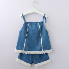 Load image into Gallery viewer, Melario Two-piece Sleeveless Girls Clothes Suit Skirt