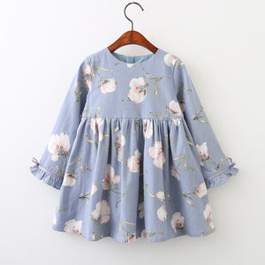 Long Sleeve Princess Girls Dress For Summer