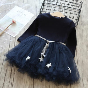 Dot Long Sleeve Dress For Baby Girls Teenager for School Daily Wear